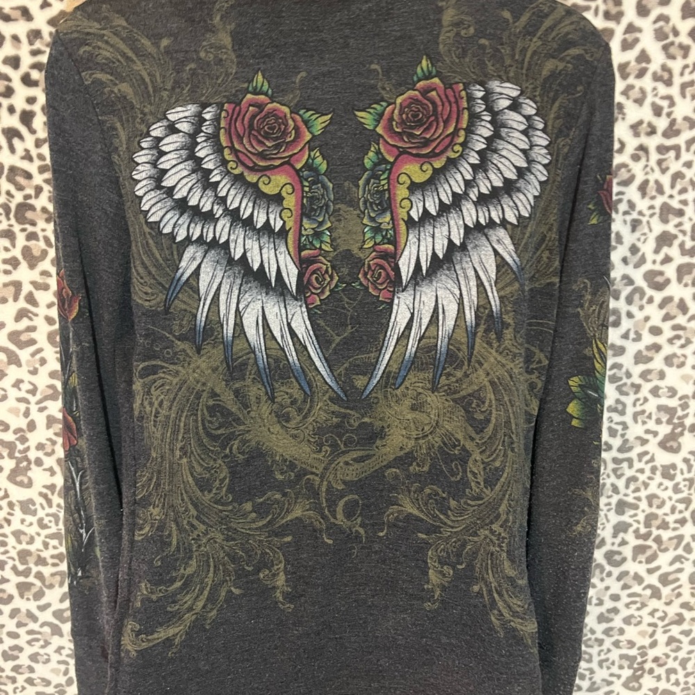 Women's Graphic Wing and Rose Sweater